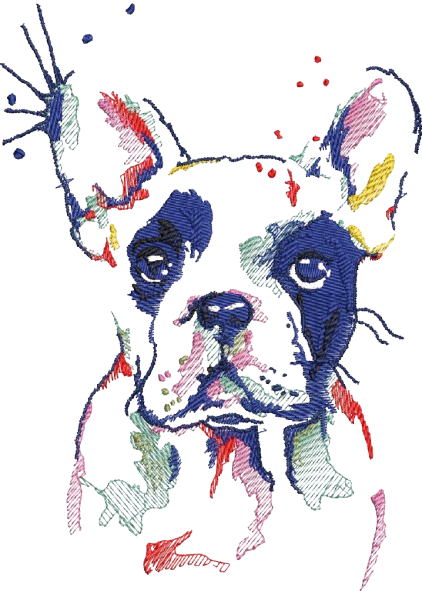 Embroidered-style Artistic Design of a Dog’s face Unisex Oversized Classic T-Shirt