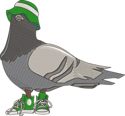 Fun and Stylish Embroidered Design of a Pigeon Unisex Oversized Classic T-Shirt