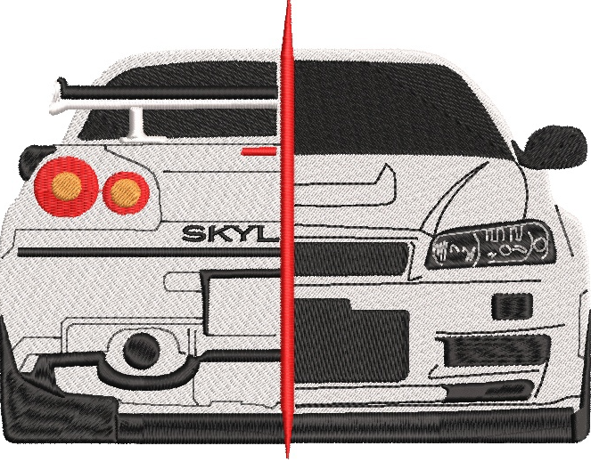 Embroidery Printed Performance Car Oversized Tee