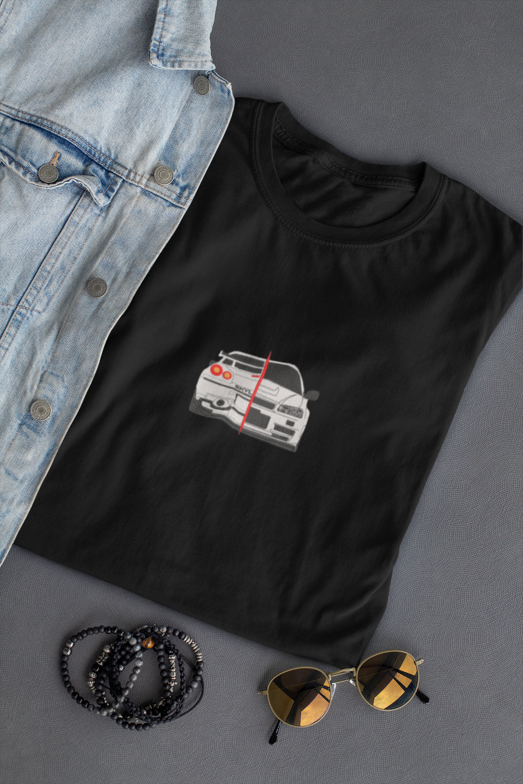 Embroidery Printed Performance Car Oversized Tee