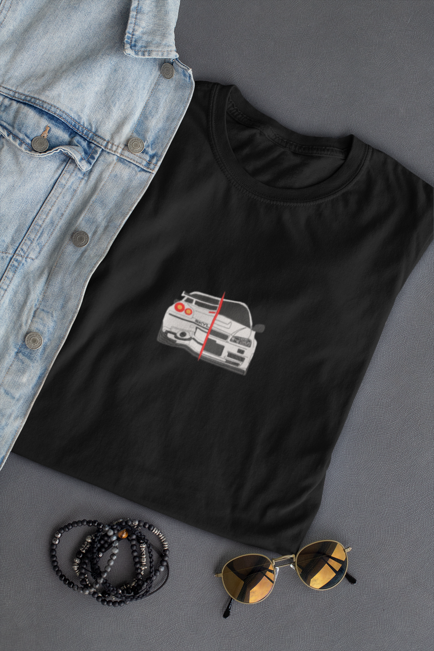 Embroidery Printed Performance Car Oversized Tee