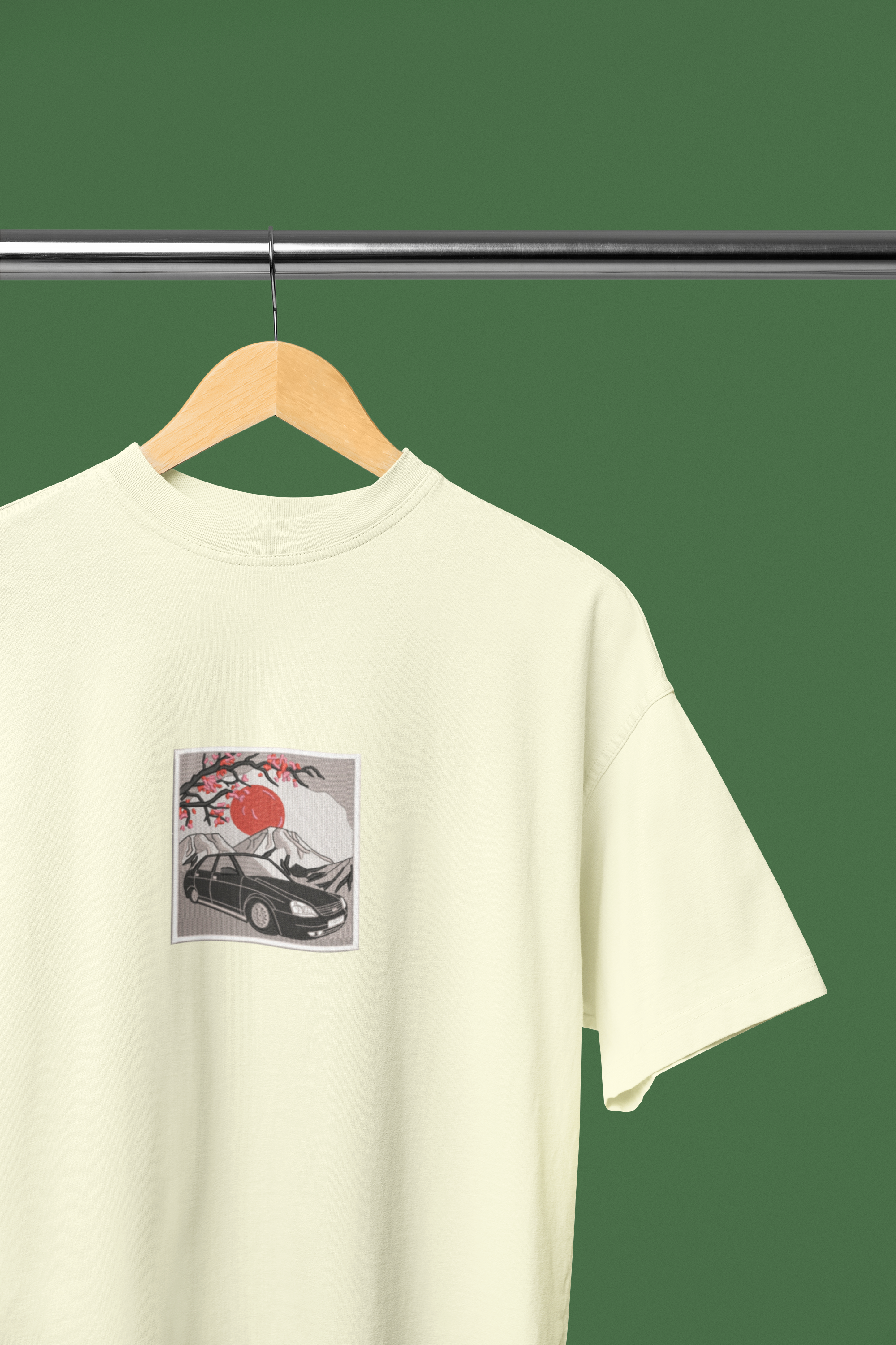 A Sleek Black Car Embroided Unisex Oversized Classic T-Shirt