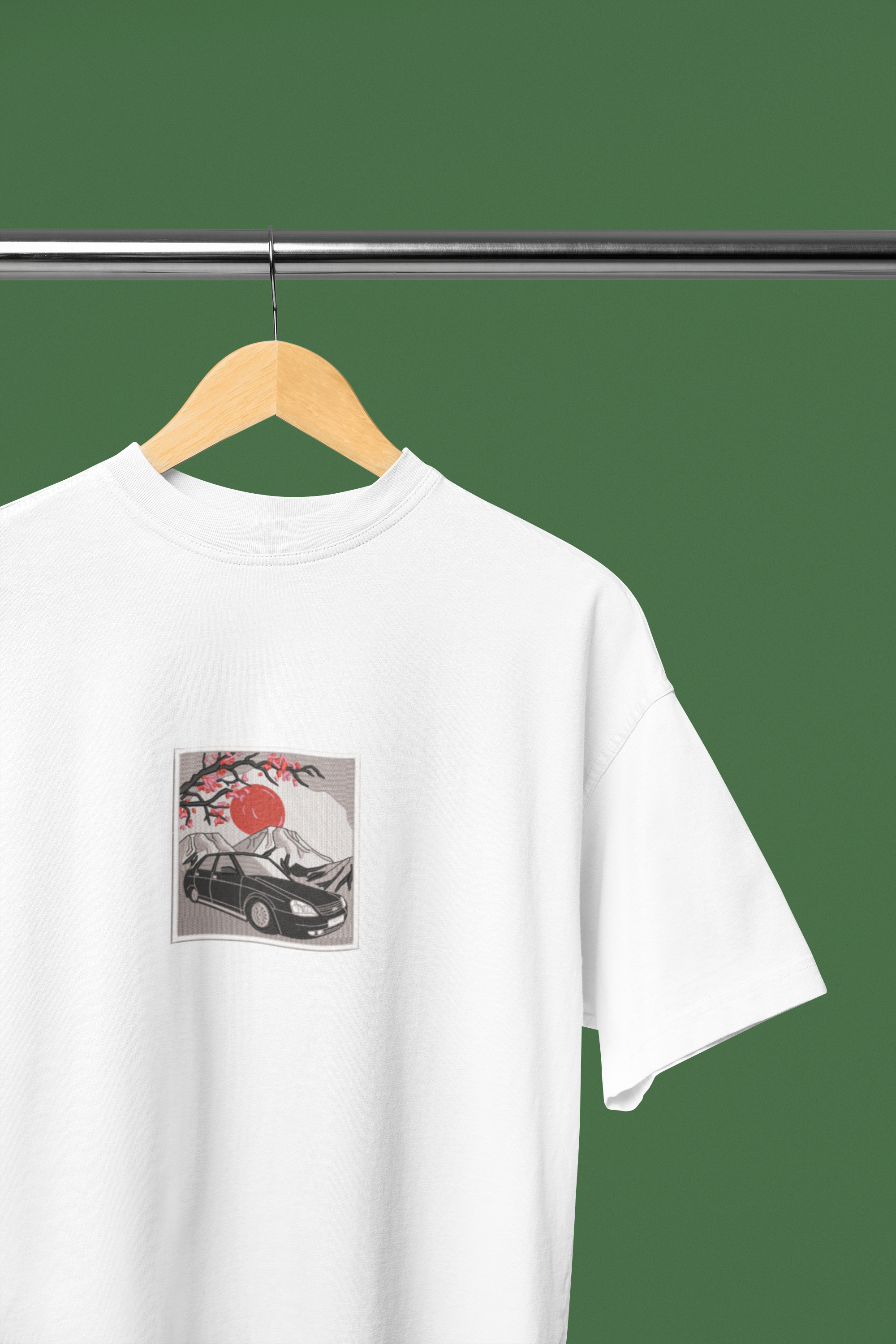 A Sleek Black Car Embroided Unisex Oversized Classic T-Shirt