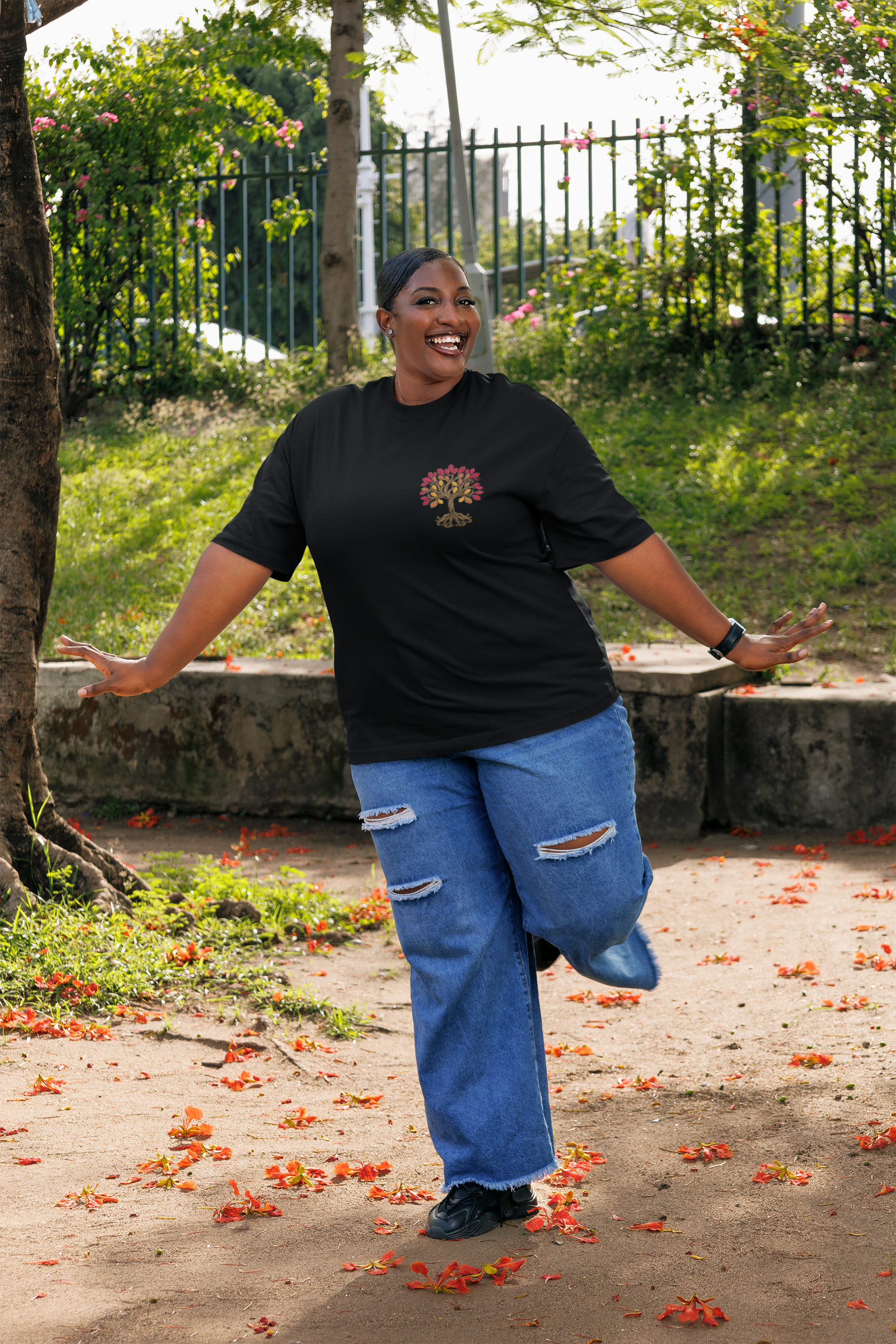 Tree With a Twisted Trunk Unisex Oversized Classic T-Shirt