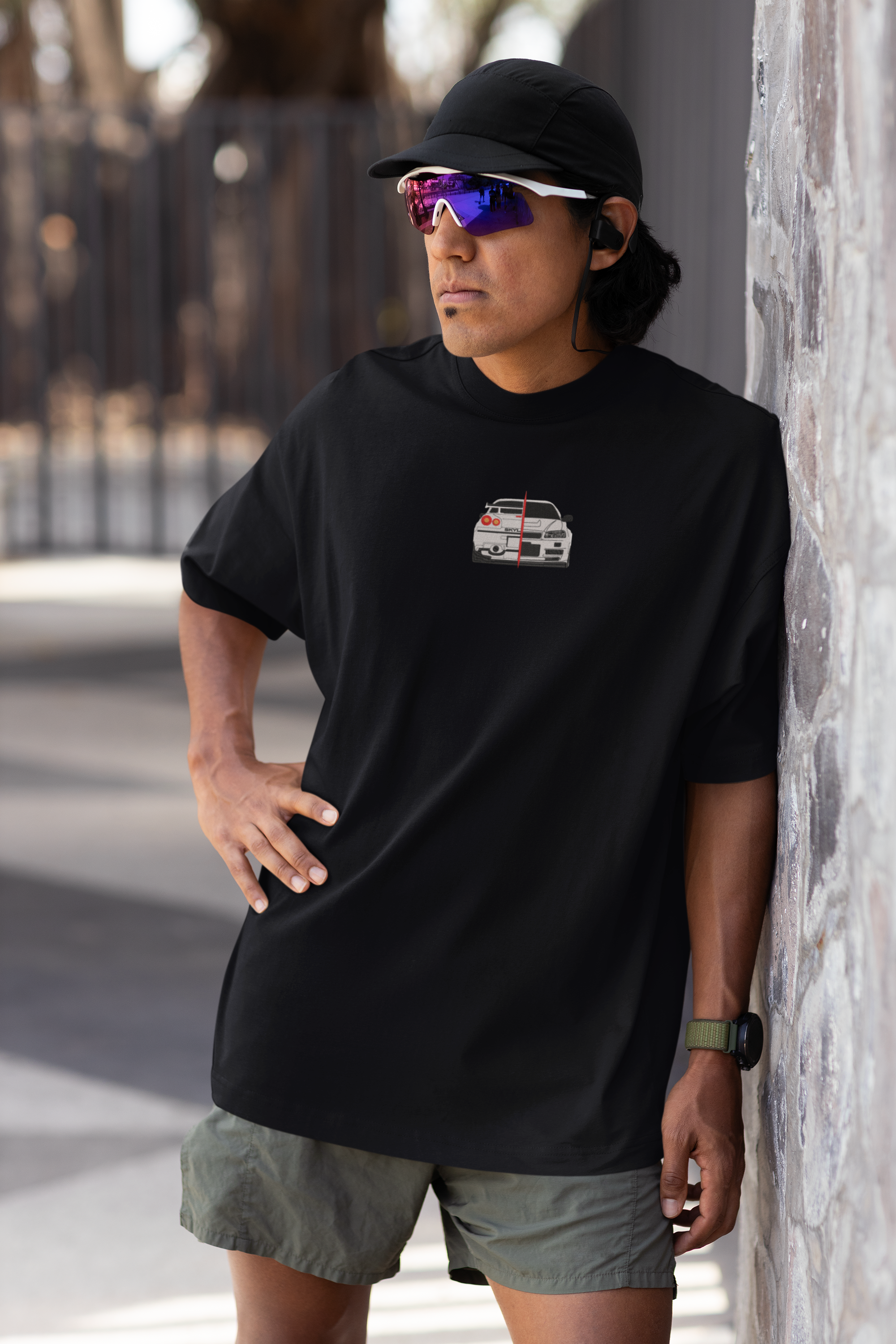 Embroidery Printed Performance Car Oversized Tee