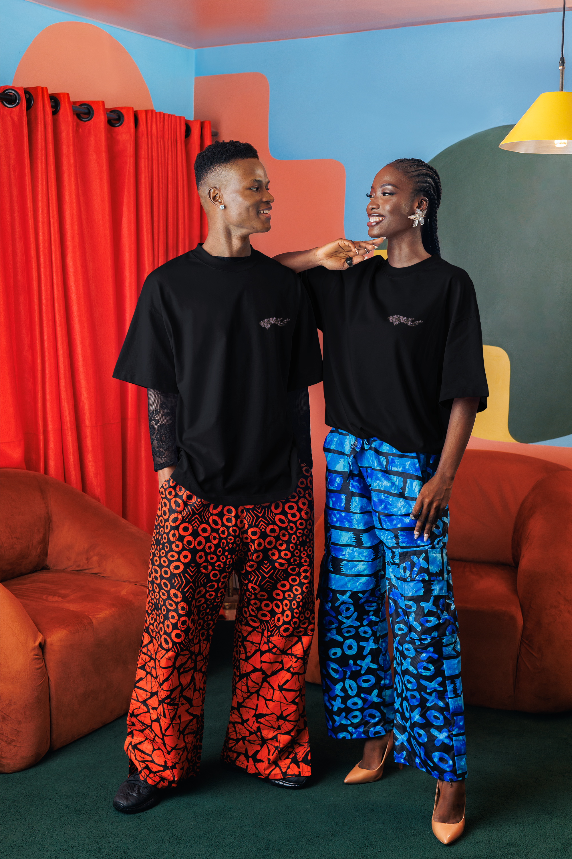 Delicate Embroidered Cherry Blossom Branch Unisex Oversized Classic T-Shirt